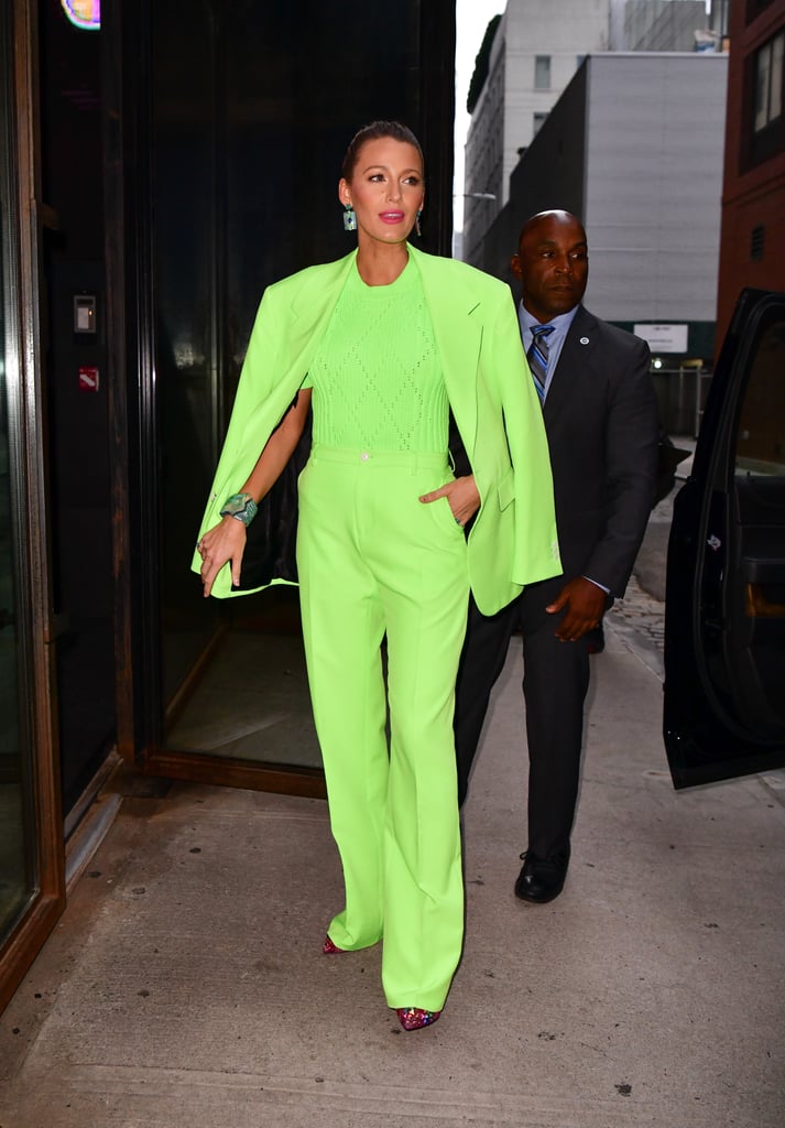 Blake Lively's Green Versace Suit
