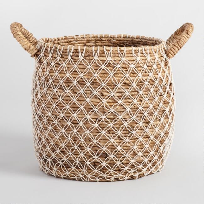 Large Macrame Seagrass Bianca Tote Basket