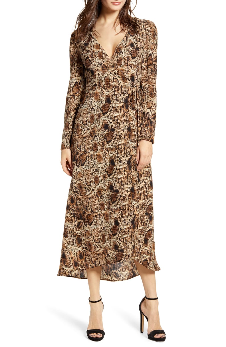 knee length dresses for ladies All-over print long sleeve midi dress – Alendary main image 0