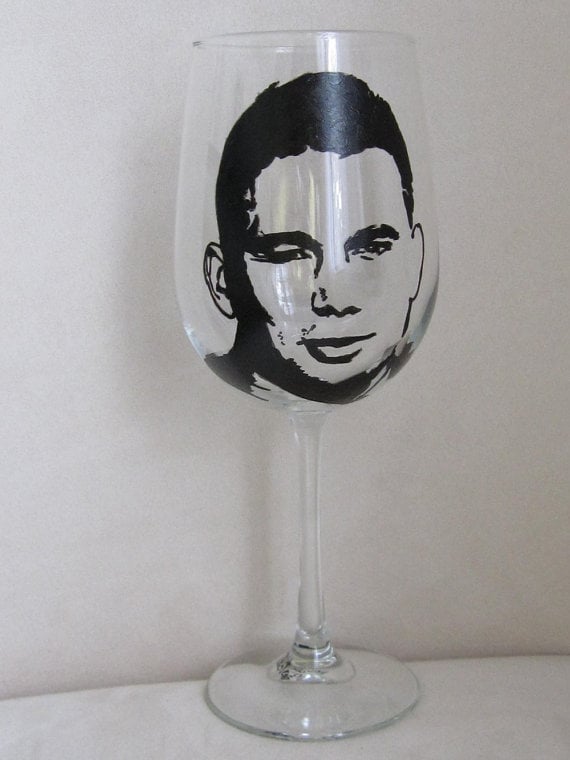 Handpainted Wine Glass