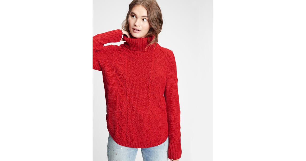 gap red turtleneck