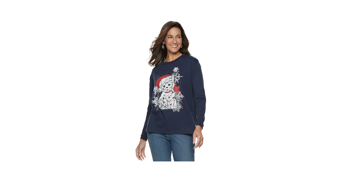 Women's Christmas Graphic Fleece Sweatshirt Best Kohl's Ugly