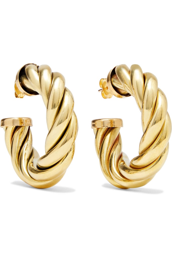 Laura Lombardi Spira Gold Tone Hoop Earrings