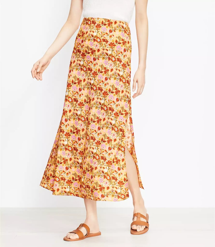 For a Bright Floral Pick: Loft Garden Pull On Midi Skirt