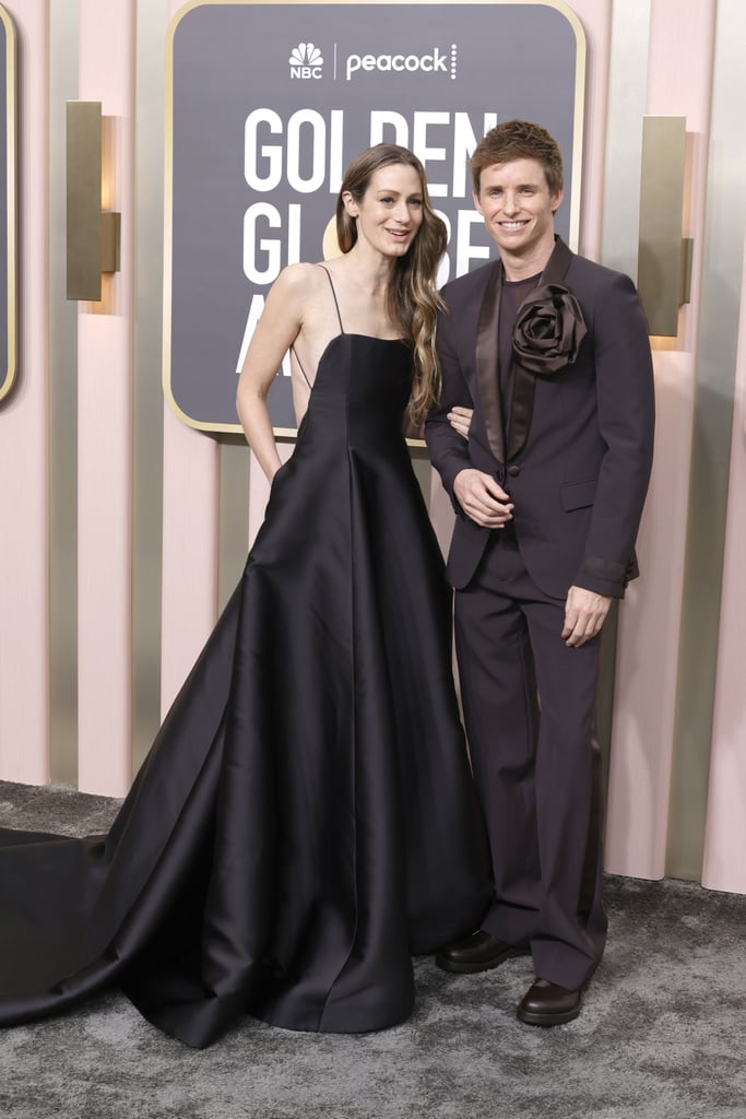 Eddie Redmayne and Hannah Bagshawe at the 2023 Golden Globes