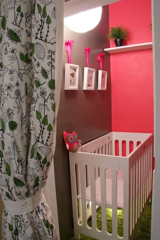 Baby crib in closet top