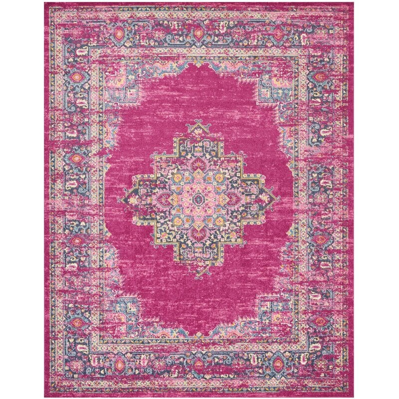 Mercury Row Dorset Oriental Fuchsia Pink Area Rug