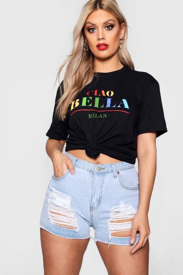 Boohoo Plus Cindy Ciao Bella Tee