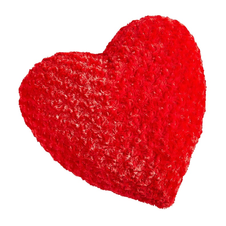 Fuzzy Heart Red Pillow