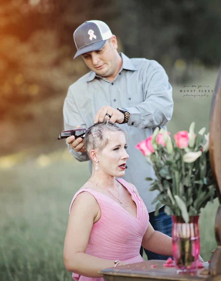 Husband Shaves Wifes Hair in Breast Cancer Photoshoot POPSUGAR Love and pic