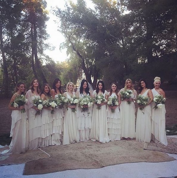 Emma Roberts White Bridesmaid Dress