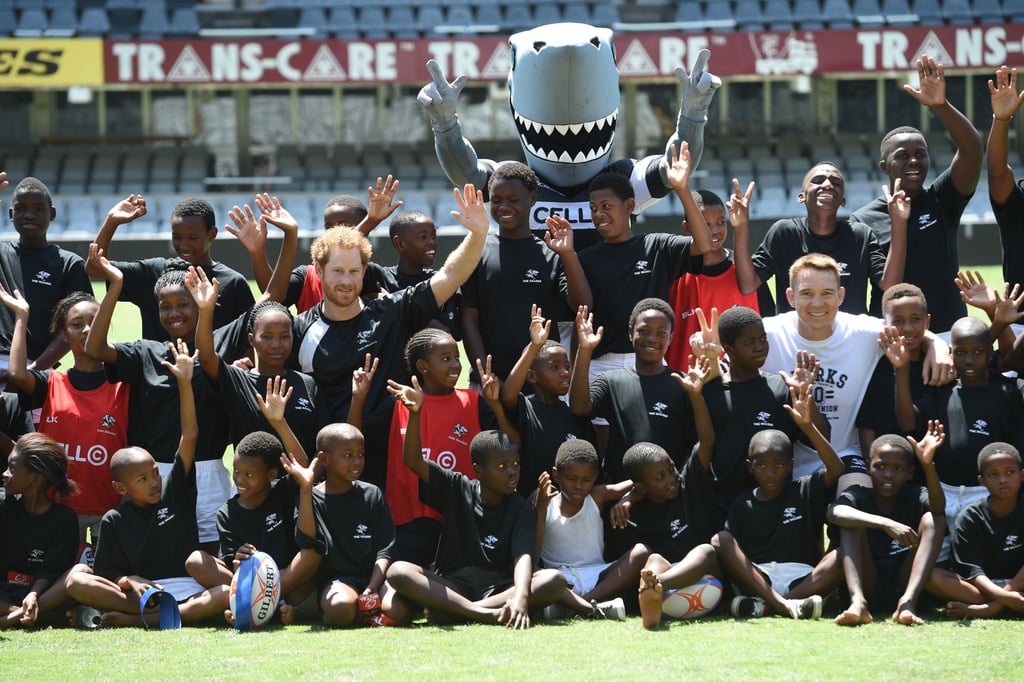 Prince Harry Plays Rugby With Sharks in South Africa