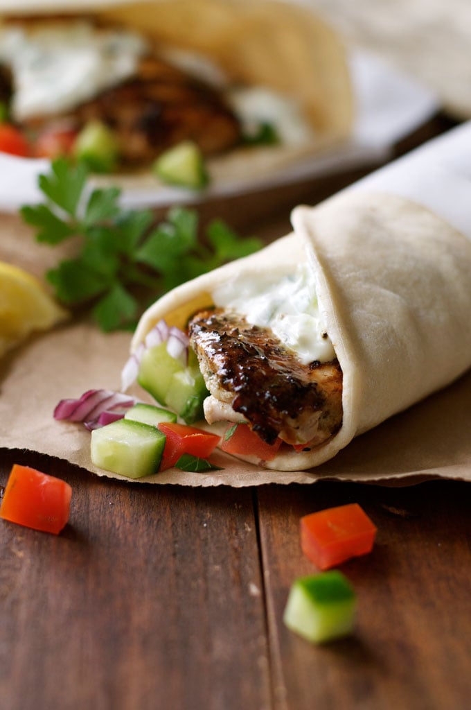 Greek Chicken Gyros With Tzatziki