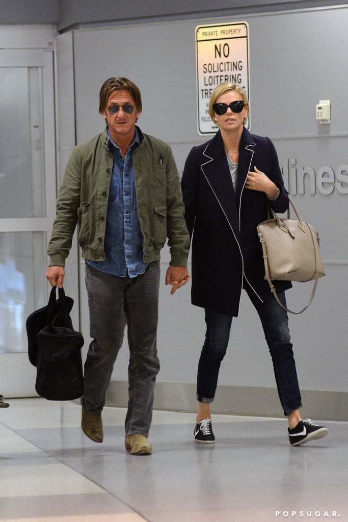 Charlize Theron and Sean Penn at JFK Airport