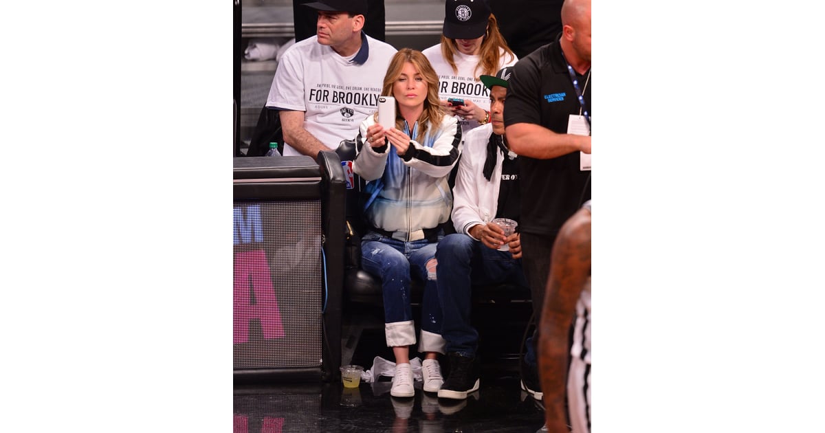 Drake and Ellen Pompeo at a Brooklyn Nets Game POPSUGAR Celebrity Photo 5