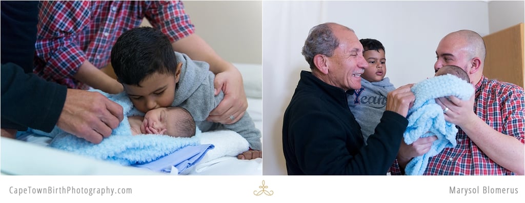 Birth Photos and Sibling Meeting Baby