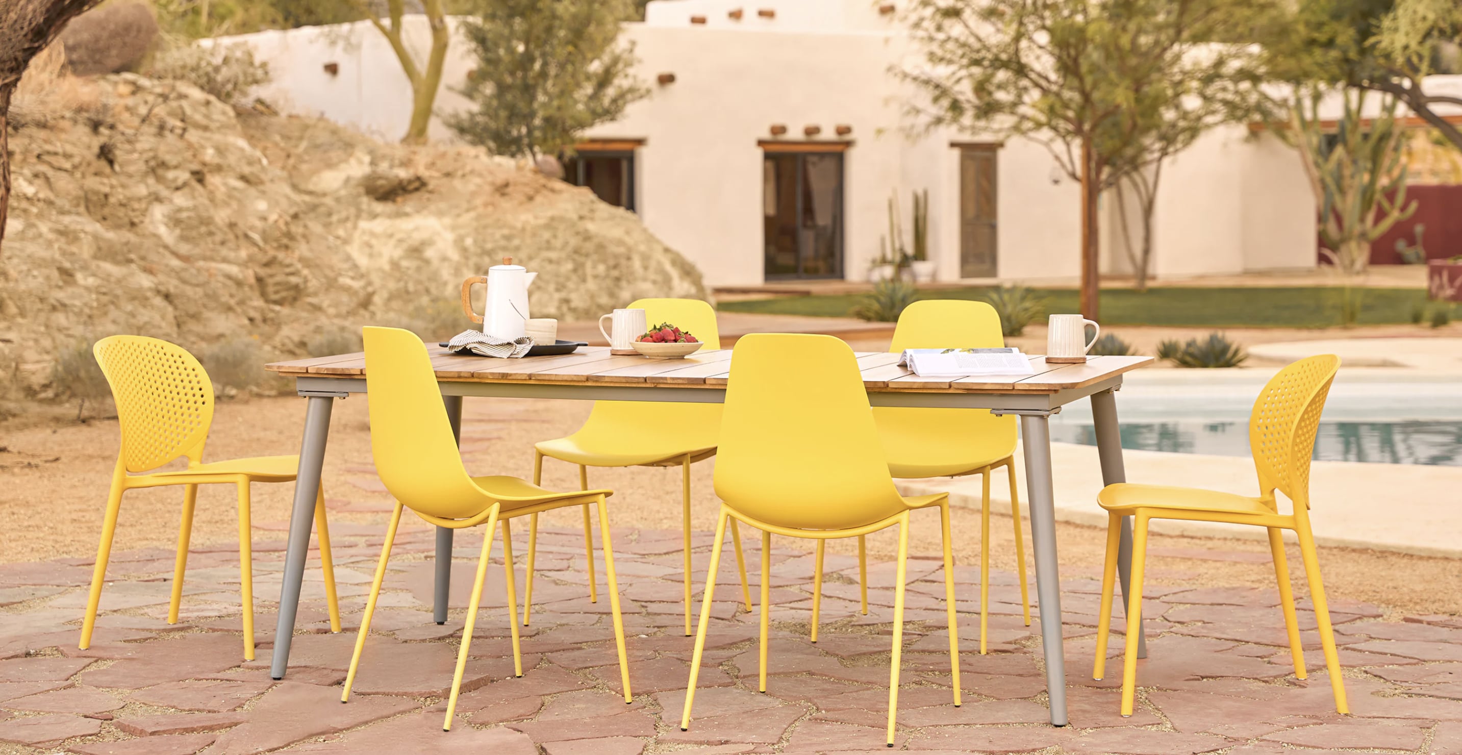 Yellow outdoor dining discount chairs