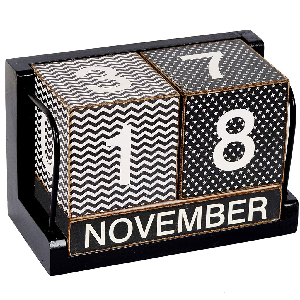 Desk Calendar With Wood Blocks