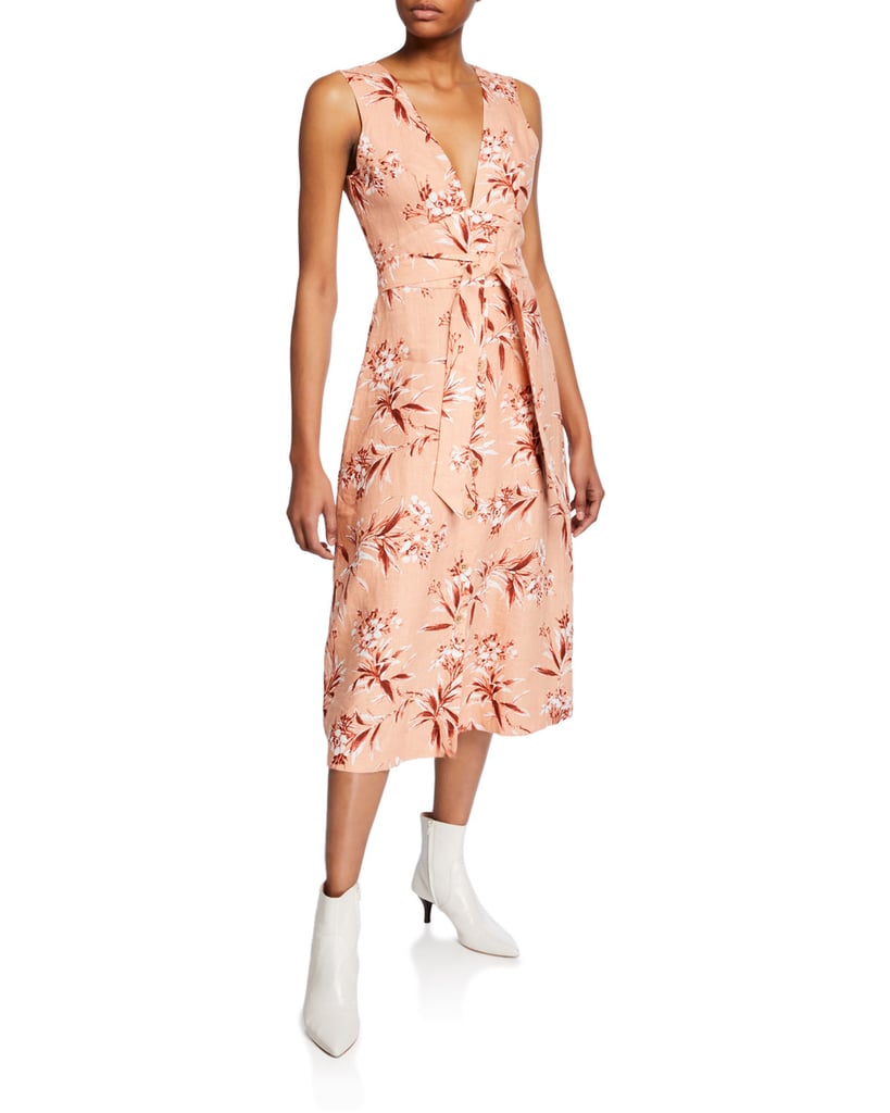 Joie Ethelda Floral-Print V-Neck Sleeveless Midi Dress | Best Midi Dresses Spring 2019 