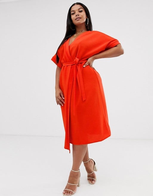 Asos Design Curve Midi Wrap Dress