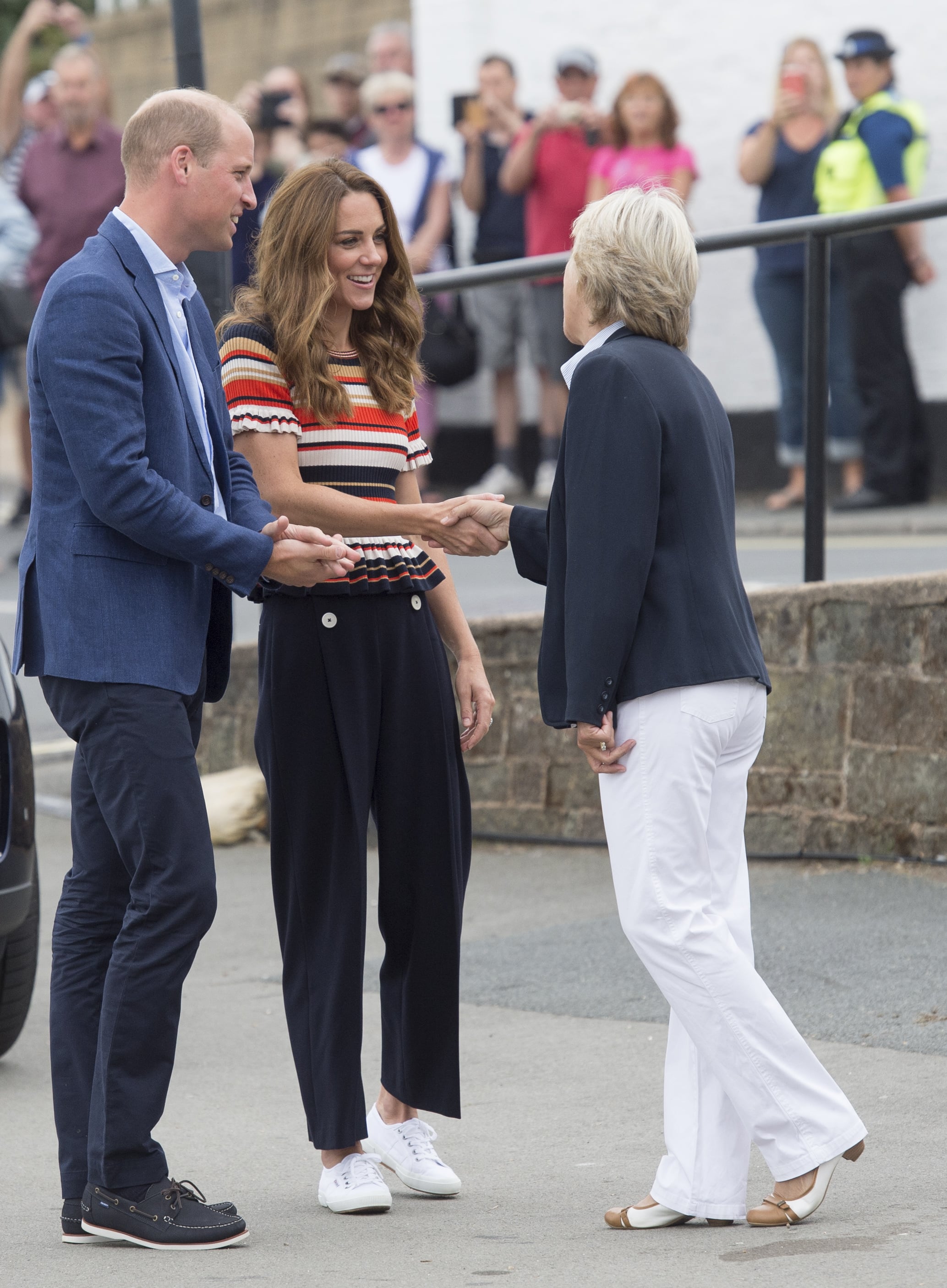 Kate Middleton Wears Striped a Sandro Shirt to King's Cup Regatta