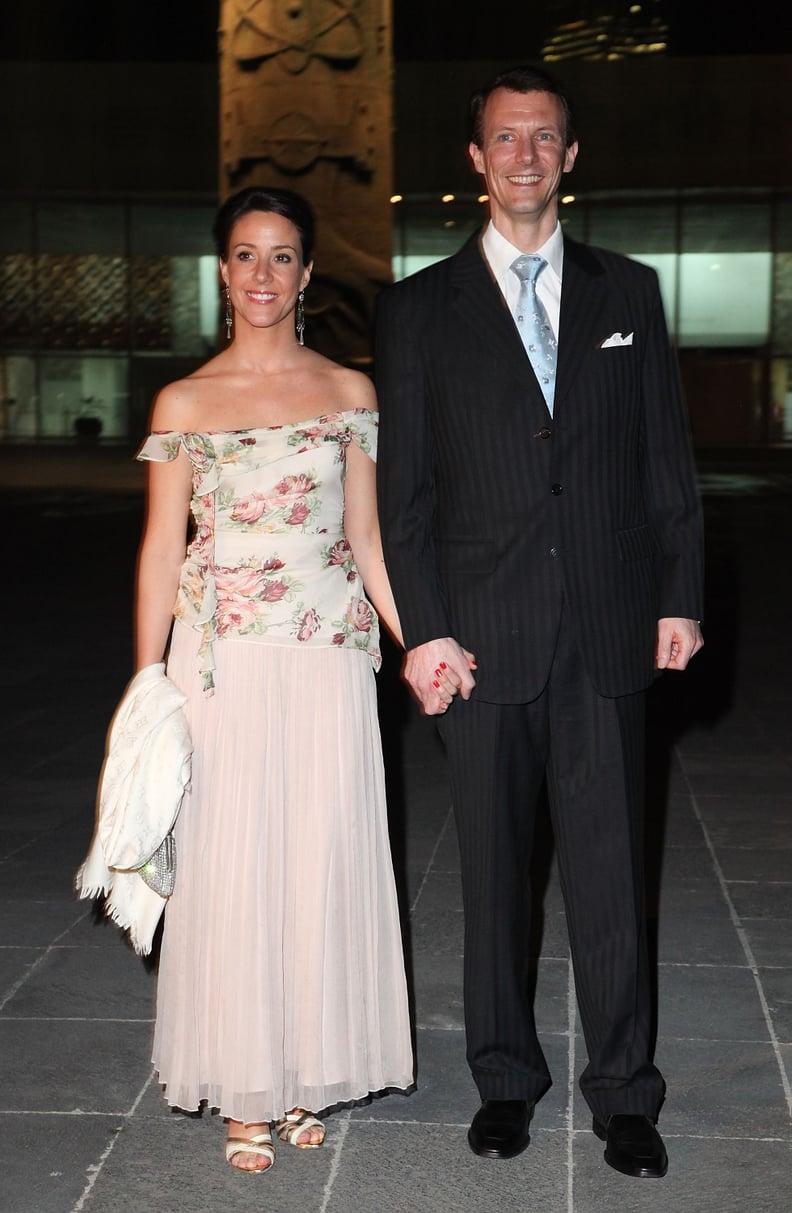 She Coordinated a Rose-Covered, Off-the-Shoulder Design With Metallic Sandals