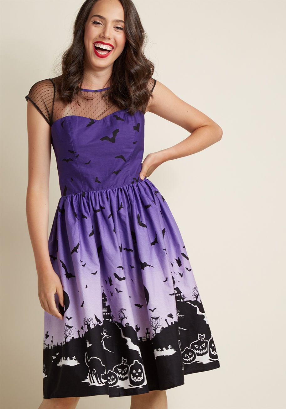 hell bunny purple dress