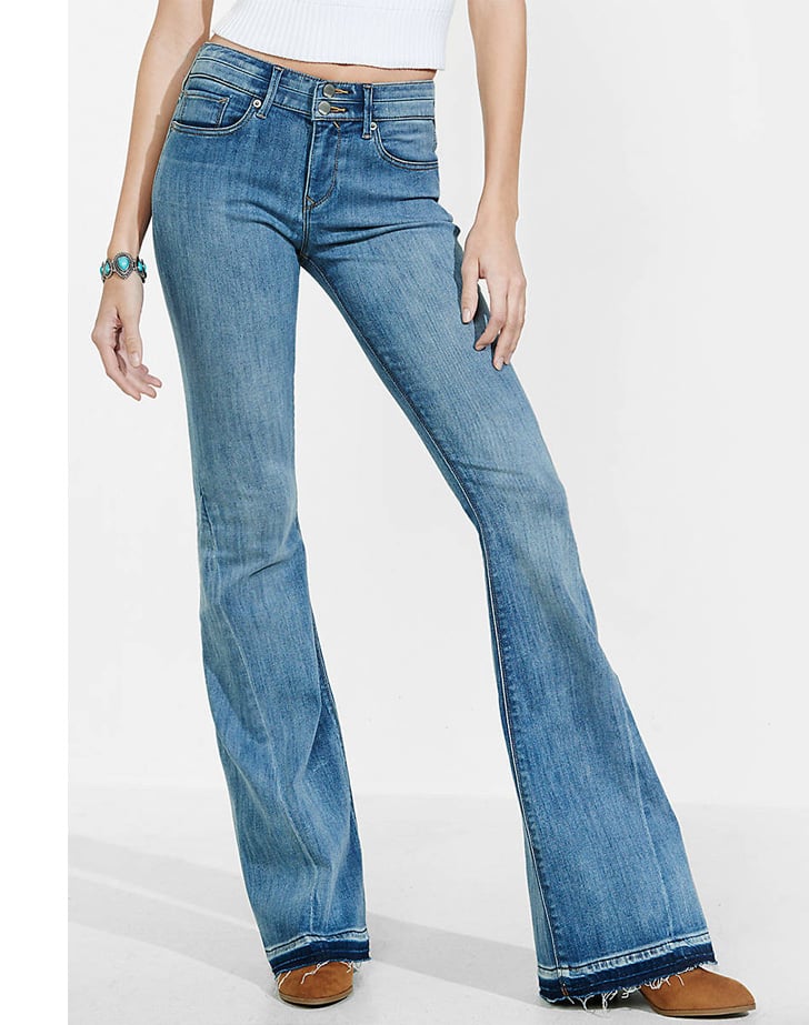 Express Mid-Rise Released Hem Bell Flare Jean ($80)