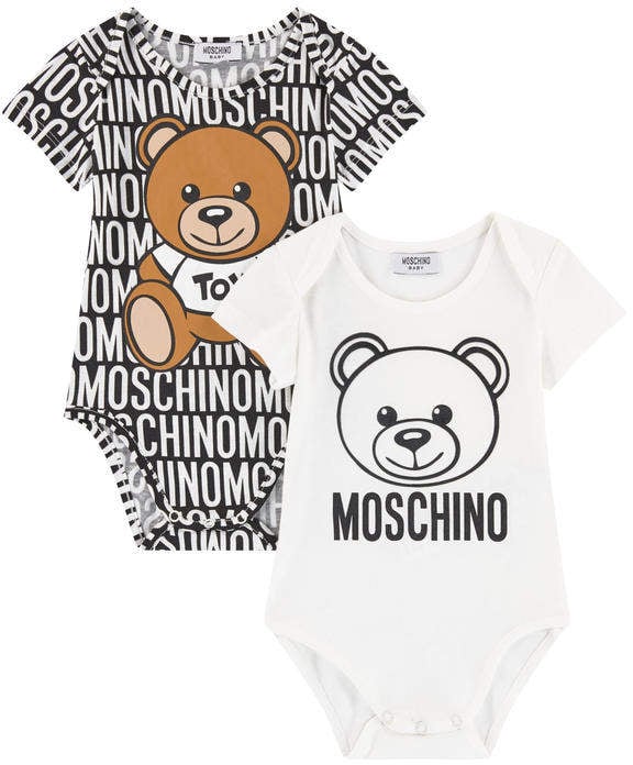 Moschino Pack of 2 Onesies With an Envelope Neck