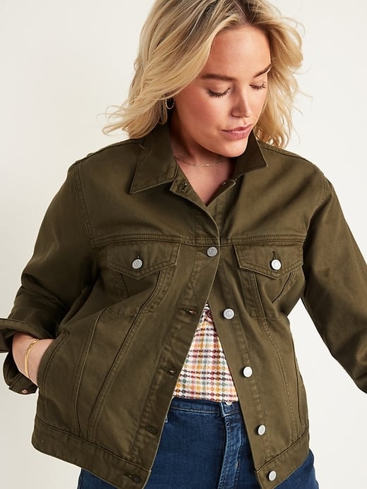 Olive Green Non-Stretch Jean Jacket