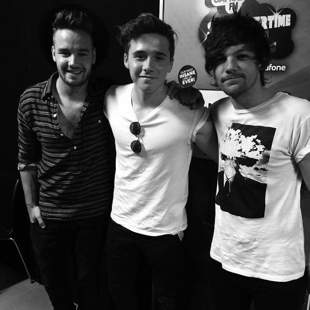 "Great seeing these chaps," Brooklyn wrote about chilling with Liam Payne and Louis Tomlinson.