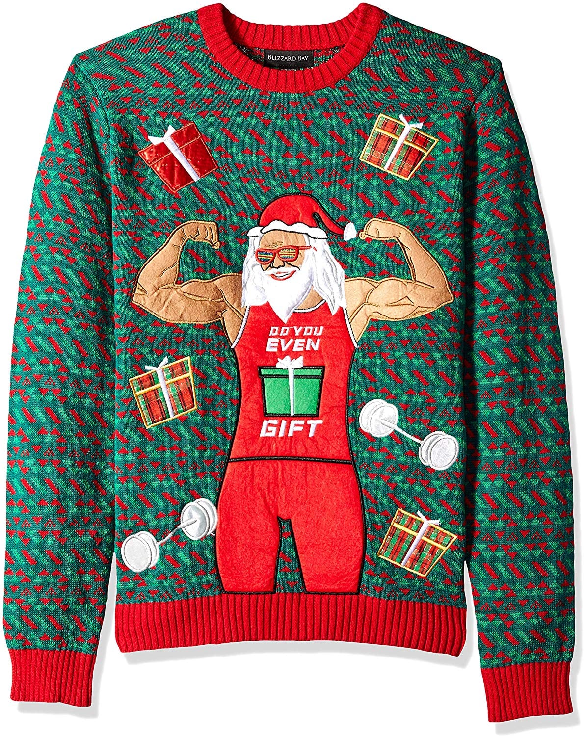 Santa is Bae Ugly Holiday Sweatshirt Crewneck Sweatshirt in Navy Small