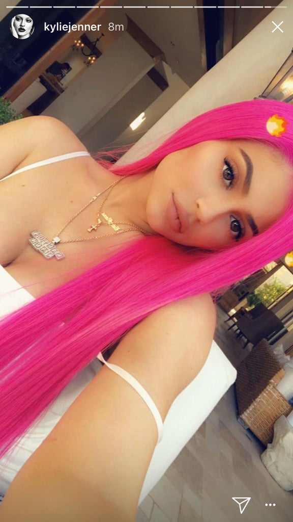 Kylie Jenner Hot Pink Hair Coachella 2018