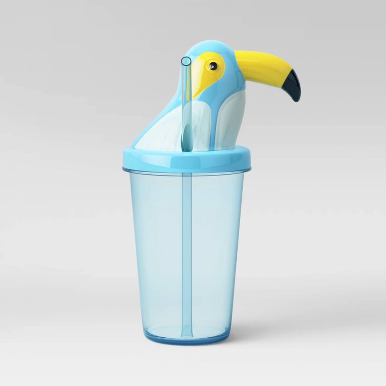 Plastic Parrot Tumbler With Straw