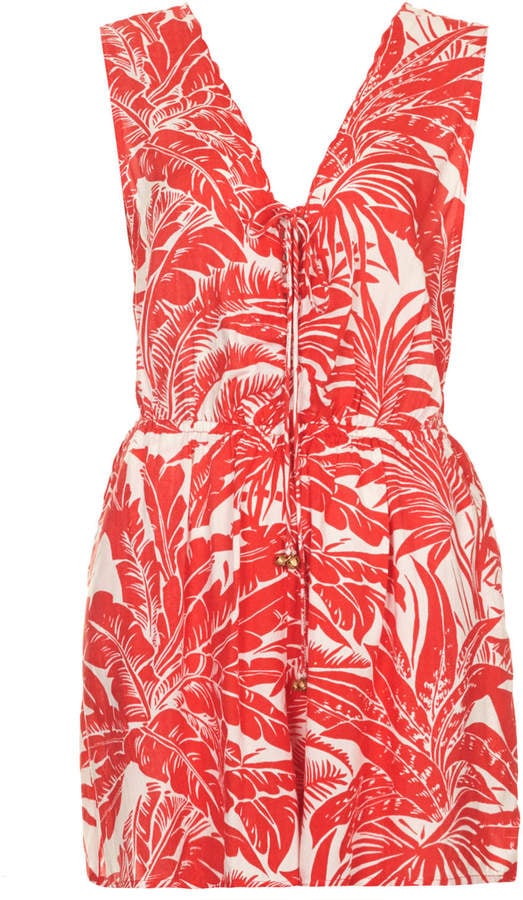 Topshop Palm-Print Playsuit Topshop Palm-Print Playsuit