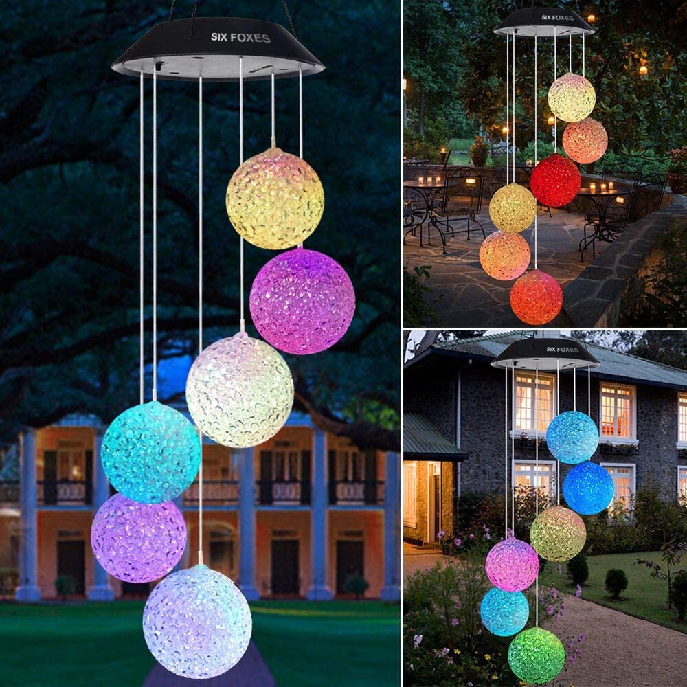 SIX FOXES Yard Decor LIT Flamingo Crystal Ball Lights