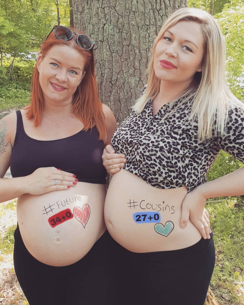 We love these moms' bellies painted with #futurecousins.