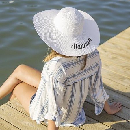 Personalized White Sun Hat