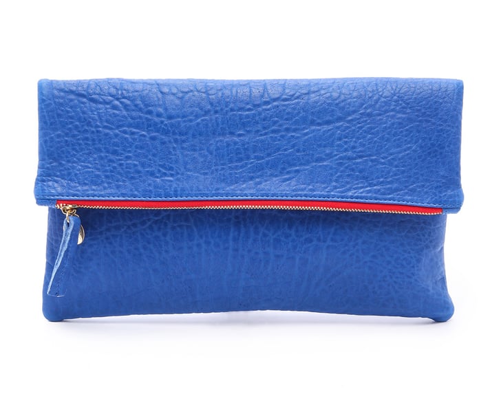 Clare Vivier Blue Fold-Over Clutch | Best Winter Accessories and ...