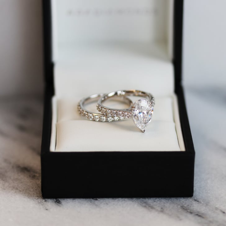 Pear Surface Prong Pavé Solitaire With Matching Band By Ada Diamonds