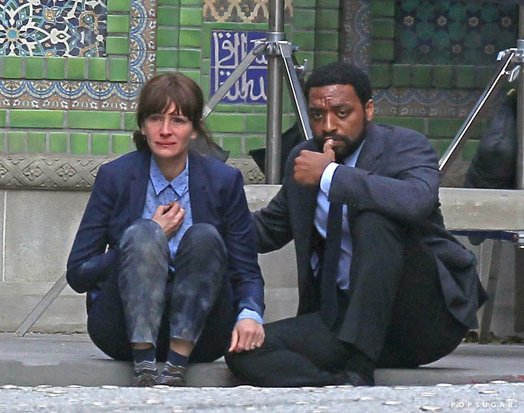 Julia Roberts filmed an emotional scene with Chiwetel Ejiofor on Tuesday in LA.