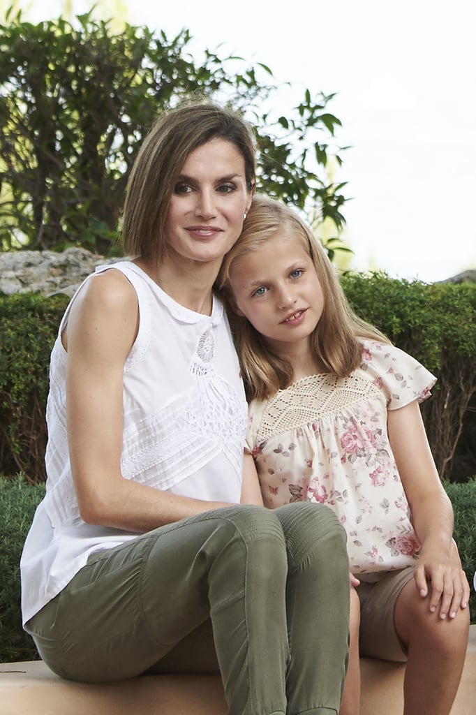 Queen Letizia posed with her daughter Princess Leonor in August.