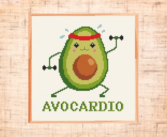 Avocardio cross-stitch pattern