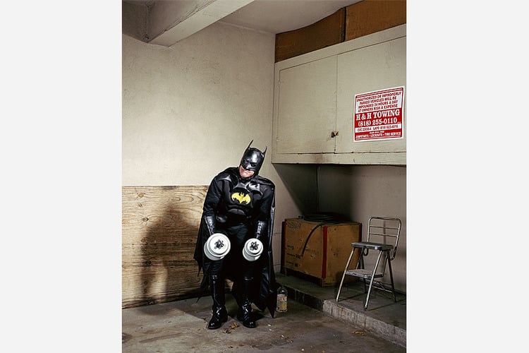 "Batman Working Out in Garage," Gregg Segal