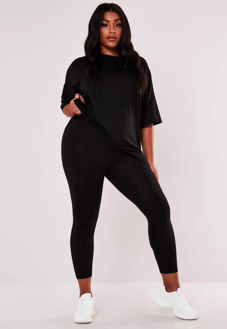 Black Oversized T-Shirt and Leggings Set | Best Cheap Loungewear Sets ...