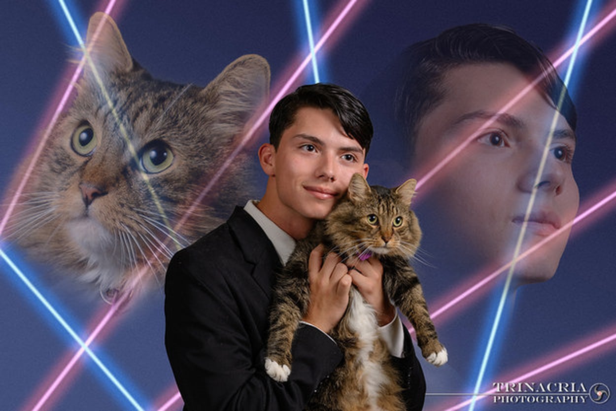 Guy With Cat in Funny Yearbook Photo POPSUGAR Tech