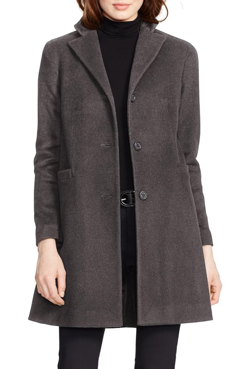 Lauren Ralph Lauren Wool Blend Reefer Coat