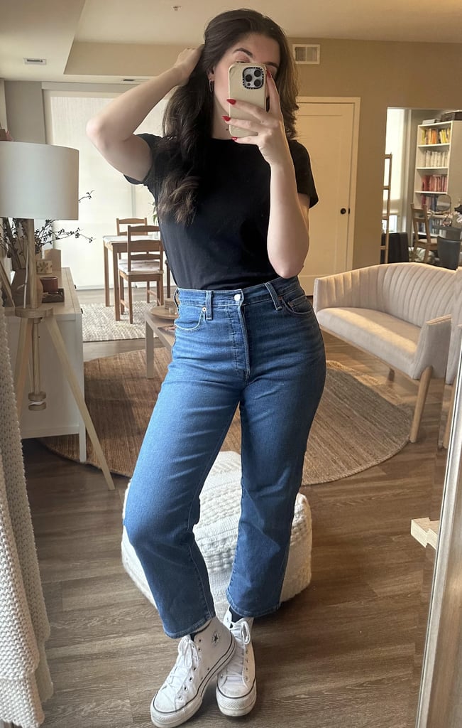 Levi's Ribcage Straight Ankle Jeans ($55, originally $85)
Looking for an excuse to buy another pair of jeans? We recommend investing in a pair from Levi's, especially since the brand is known for making some of the most high-quality denim on the market — even better, without a high-end price tag to match. These straight ankle jeans seamlessly blend a modern design with a more retro silhouette, so much that one editor can't stop wearing it. Read more in our review of the Levi's Ribcage Straight Ankle Jeans.
Editor Quote: "The Levi's Ribcage Straight Ankle Jeans are best for those looking for straight-leg denim that fuses comfort with classic style. While they're not cheap, Levi's is a reliable brand that prioritizes durability, so you can rest assured that they'll last you a long time. They're a great pair of jeans to add to your capsule collection." — Marisa Petrarca, former contributing shopping editor