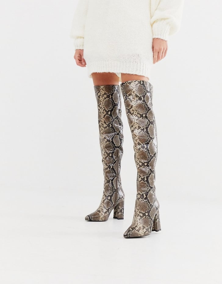 Raid Sloan Over the Knee Snake Print Boots | Best Over-the-Knee Boots ...