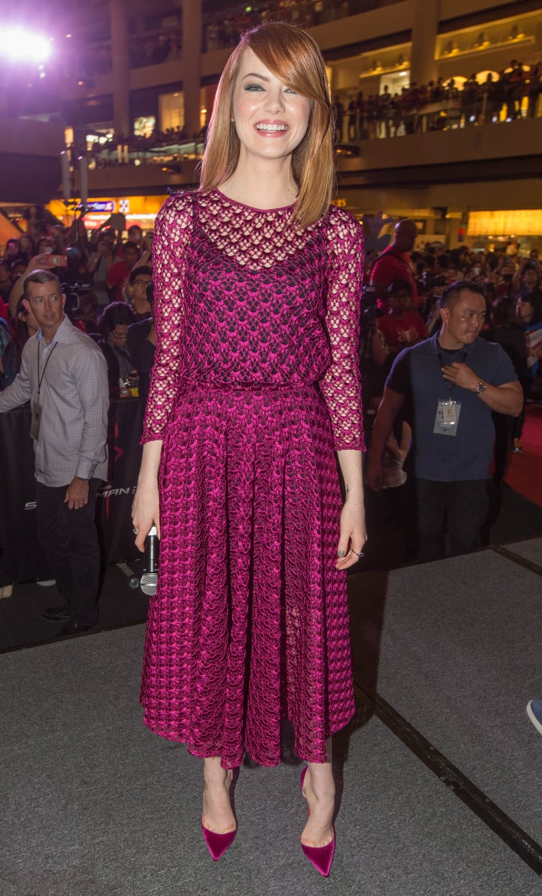 Emma Stone at a Singapore Fan Event For The Amazing Spider-Man 2 in 2014